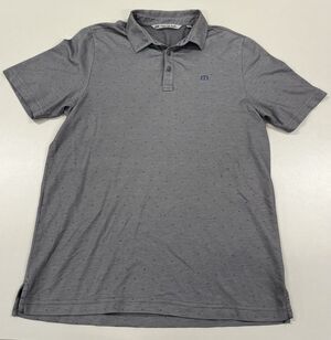 Travis Mathew Men's Medium Polo Golf Shirt Short Sleeve Gray Lightweight